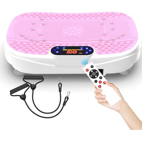 Plataforma vibratoria de entrenamiento de cuerpo completo MODENUIT rosa con bandas de resistencia (1/5)
