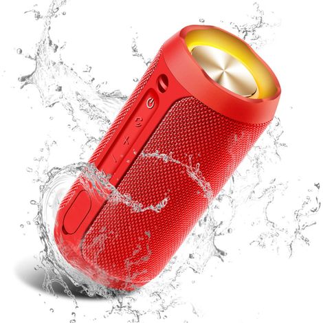 Enceinte Bluetooth Portable-Haut-parleur Bluetooth sans fil-Enceinte Étanche de Voyage/Fête Rechargeable-20H-Micro Antibruit-LED (1/4)