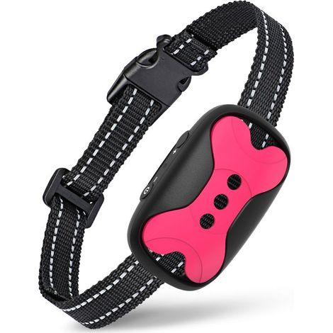 Anti Bark Dog Collar - Anti Bark Training Collar - No Shock Vibration Collar - Anti Bark Collar, Pink (1/5)