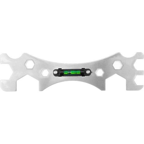 Outil multifonction, clé de niveau, extracteur de clé hexagonale, pour la réparation des conduites d'eau des robinets de salle de bain (clé de niveau de salle de bain 8-32 mm (niveau inclus)) (1/3)