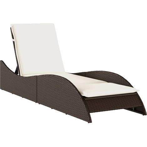 Maison Exclusive - Sonnenliege mit Auflage Braun 60x205x73 cm Pol