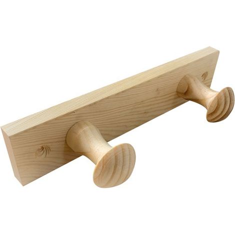 INOFIX - Porte-manteau bois de pin 2 têtes