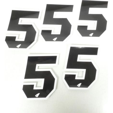 Autocollant stickers UFO pour moto Numero 5 noir 130x95mm Neuf