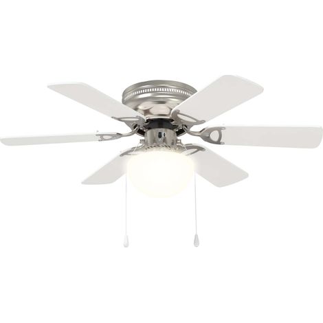 Ceiling Fan with Light Ø 82 cm White vidaXL