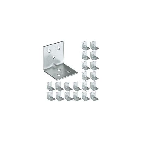 20 x Equerre d'assemblage Equerre de Fixation Angle Droit Support en forme de L, Équerre Angle 90 Degrés en Acier, Équerre de Coin (1/4)