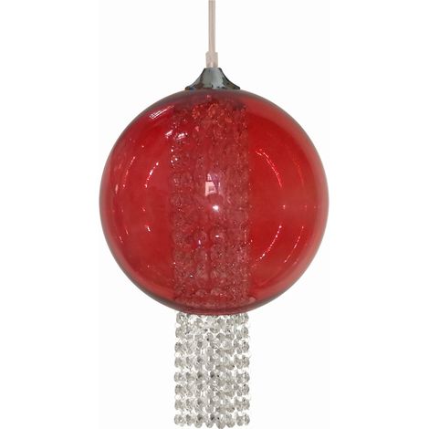 Lampada a sospensione Candellux Allani Ø25 rossa E27 (1/2)