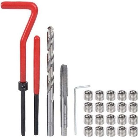 pair Kit Réparation Filetage M7 25 Pièces avec Inserts pour Machines Usinage Boîte Plastique Transparente (1/4)