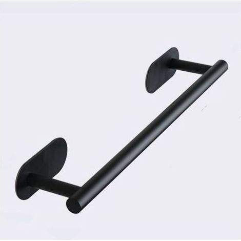 pair Porte-serviettes - Accessoires de Salle de Bain - Acier Inoxydable 304 - Auto-Adhésif - Noir - 40 cm (1/4)