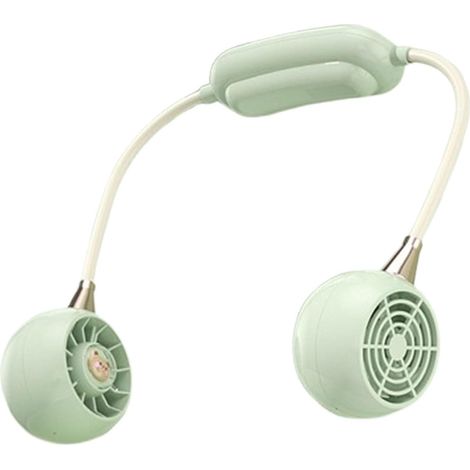 Ventilateur de cou – portable,rechargeable par USB, trois vitesses de ventilation–pour sportives en extérieur–vert (1/5)
