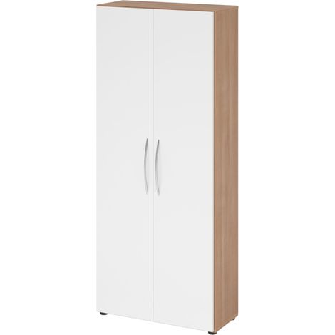 bümö basic Aktenschrank - 5 Ordnerhöhen Nussbaum/Weiß (1/5)