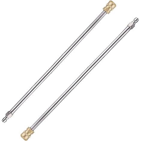 Set di 2 lance per idropulitrice ad alta pressione con raccordo rapido da 1/4", 4000 psi, asta di prolunga da 33 cm. (1/5)