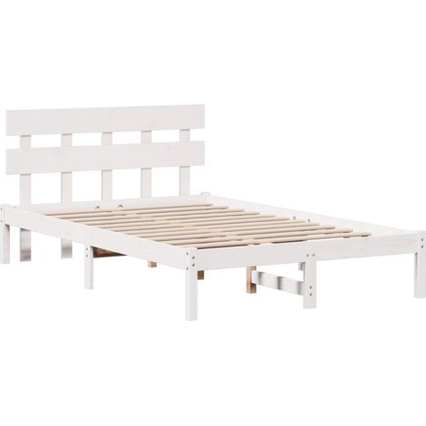Maison Exclusive - Struttura del letto Bianco 120 x 200 cm Legno massello di pino