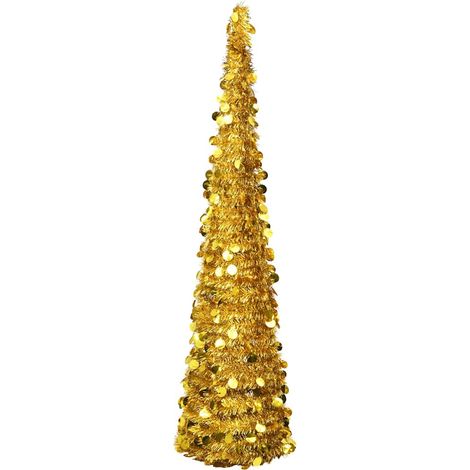 vidaXL Árbol de Navidad artificial emergente PET dorado 180 cm (1/5)