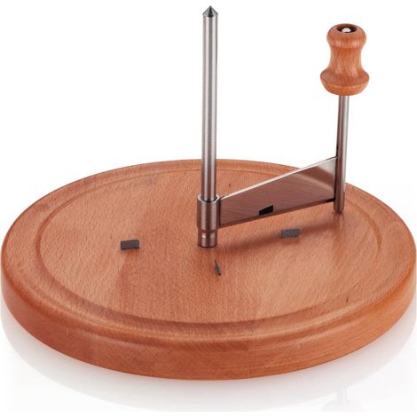 Girolle - Plateau Hêtre 22 Cm - Lame Acier Inoxydable - Pour Tête De Moine Chocolat Fromages À Pâte Dure - 1 Pièce