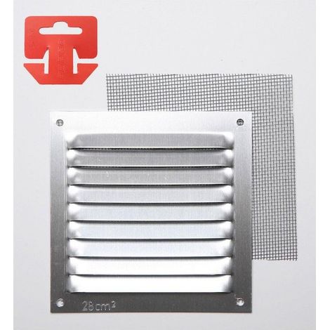 Rejilla con Mosquitera Aluminio 0.6 Natural 100x100mm (G)