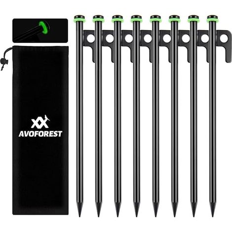 Piquets de tente - Piquets de terre stables - Piquets de tente résistants aux tempêtes - 30 cm - Piquets de camping - Accessoires de tente - Piquets longs et robustes - Idéal pour les sols (1/5)