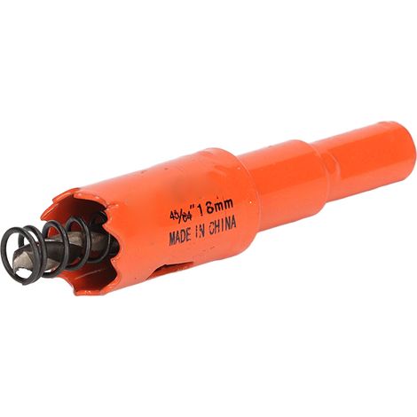 Scie cloche bimétal 18mm, trépan HSS rapide avec mandrin, coupe bois et métal, 45/64in, outil perforateur durable. (1/5)