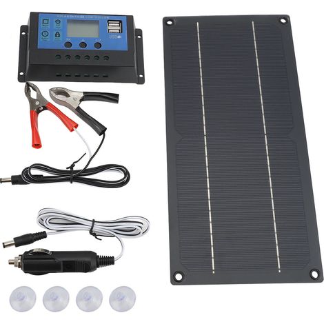 Ortviai Kit panneaux solaires 600 W 18 V monocristallins + régulateur de charge 100 A 12/24 V pour camping-car et extérieur (1/5)