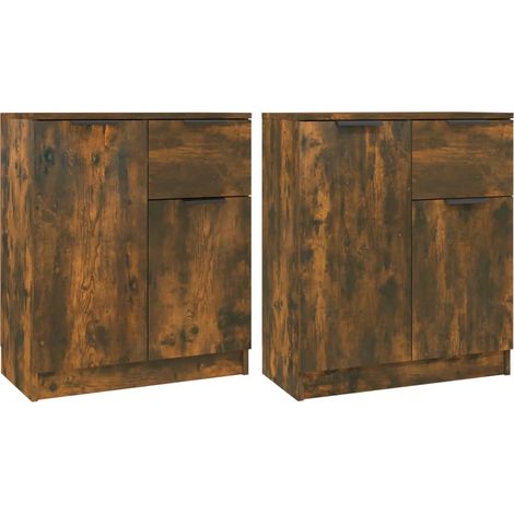 Maison Exclusive - Credenze 2 pz Rovere Fumo 60x30x70 cm in Legno Multistrato