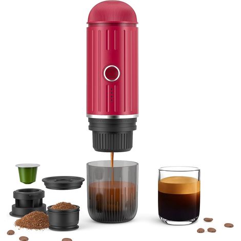 1 Machine à expresso portable, Batterie 7500 mAh, Compatible capsules NS et café moulu, Pour camping et voyage (1/5)