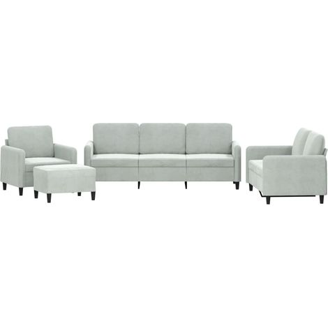 Maison Exclusive - Set di Divani 4 pz Grigio Chiaro in Velluto