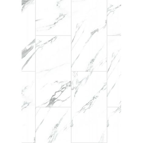 Mexen Glacier White campione di pannelli in vinile 610 x 305 mm SPC 6,5 mm, IXPE 1,5 mm, 4 V-Fuga, Jazz White - F1151-S (1/2)