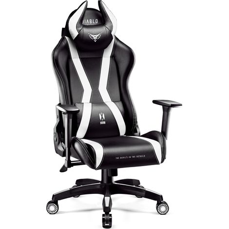 Diablo X-Horn 2.0 Gaming Stuhl Computerstuhl ergonomischer Bürostuhl Gamer Chair Schreibtischstuhl Schwarz-Weiß: King Size (1/5)