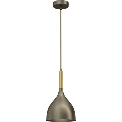 Luminex Noak suspension métal or titane doré Ø17 E27 15W