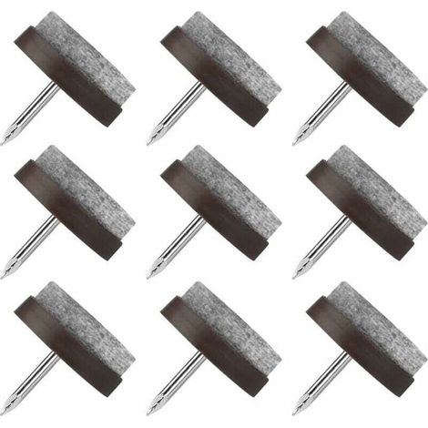 Patin Chaise a Clouer, 80 Pcs Clous Patins de Meuble, Patins Glisseurs Rond 22mm Tampon Chaise, Patins Meubles en Feutre Tampons pour Protection Pieds de Table Chaise Meubles (1/4)