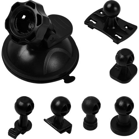 Support de Fixation à Ventouse, Voiture Support Caméra Embarquée 6 Types Adapter à 360 Degrés Angle, Dash Cam Support de Fixation à Ventouse pour La Conduite de Caméscope GPS (1/5)