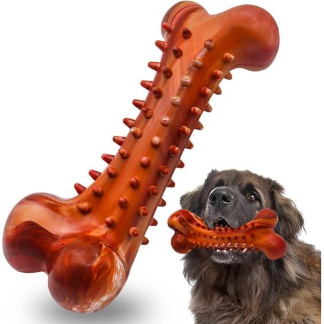Jouet Chien Indestructible pour Chiens Agressifs Interactif Os a Macher pour Chien, Résistant Jouet pour Chiens de Nettoyage des Dents en Caoutchouc pour Grande et Moyens (1/5)