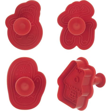 Cortadores de galletas navideñas 4 piezas.