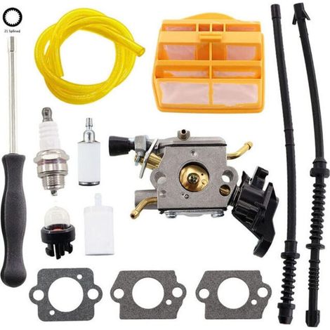 Carburateur avec joint d'étanchéité Filtre à air Tuyau d'essence pour Husqvarna 445 445E 450 450E Tronçonneuse Jonsered CS2245 CS2250 S Remplace Zama C1M-EL37B 506450401
