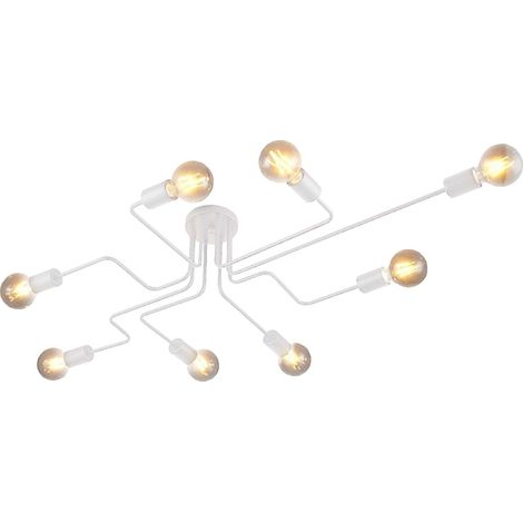 Vintage Ceiling Light Retro Chandelier Industrial Ceiling Lamp Creative Personality Pendant Light 8Xe27 White (1/5)