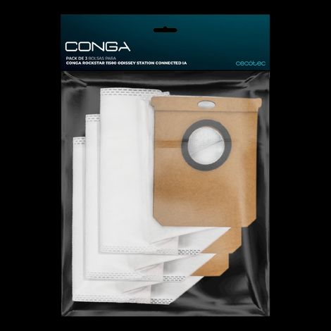 Cecotec Accesorios para Aspiradora Escoba - Pack de Bolsas para Conga Rockstar 11500 Odyssey Station Connected IA