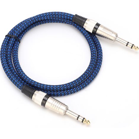Câble audio 6,35 mm mâle vers mâle 15 m (49,2 pi) pour micro, mixeur, amplificateur, ligne stéréo, éclairage DMX scène, jack TRS équilibré, haute qualité (1/5)