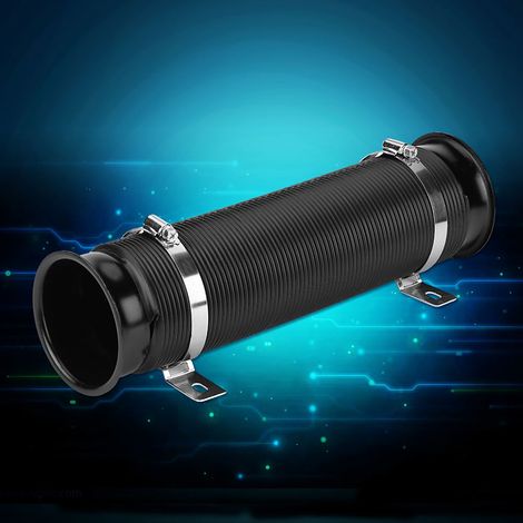Tuyau d'admission d'air froid universel 76mm 3 pouces, flexible noir pour conduit d'entrée d'air de voiture (1/5)
