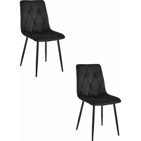 Sedia Libra - velluto nero / gambe nere x 2 (1/5)