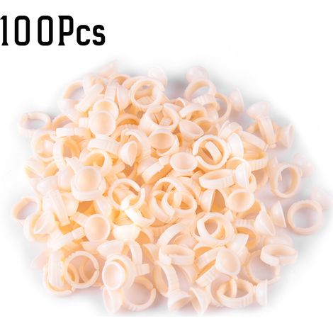 100 gobelets en silicone semi-permanent pour encres de tatouage, porte-pigments à anneau (1/5)