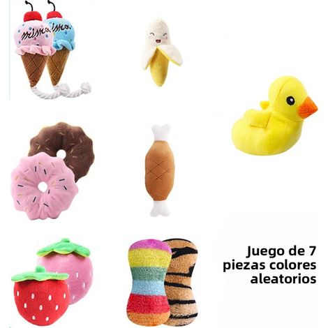 Ensemble de 7 jouets à mâcher et à jouer en peluche douce (fruits et légumes) pour chien, cadeau idéal de la Saint-Valentin pour les propriétaires de chiens (1/4)