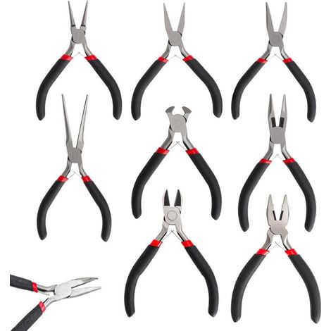 8-teiliges Schmuckzangen-Set, Mini-Präzisions-Schmuckherstellung, DIY-Modellbau, robustes Schmuckwerkzeug-Set aus gehärtetem Stahl, kompaktes ergonomisches Schmuckwerkzeug für Handwerker, Reparatur - (1/5)