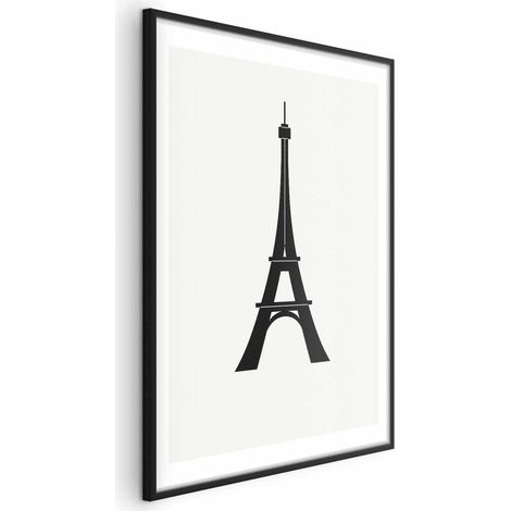 Poster – Eiffelturm, einfache Grafik in Schwarzweiß (1/4)