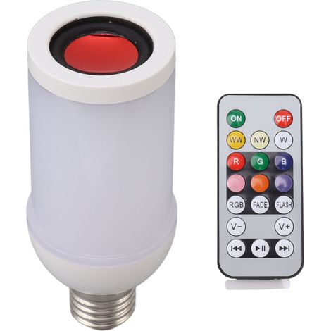 Ortviai Ampoule LED avec Haut-Parleur Bluetooth E27, Lampe Musicale RGB Changeante et Télécommande Intégrée