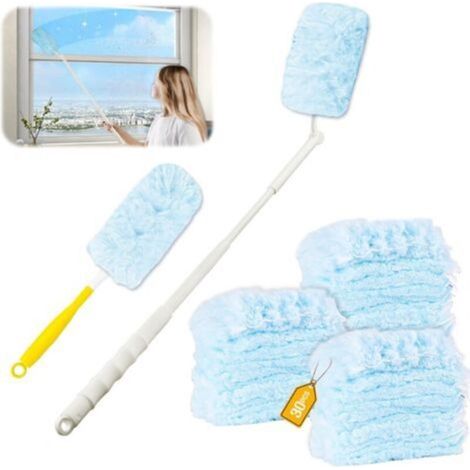32 Pièces pour Swiffer Plumeau Poussiere Recharge Kit,3D 360° pour Swiffer Duster Nettoyage Recharge, avec Poignée Plumeau & Perche Télescopique, pour Cheveux, Poussière (1/5)