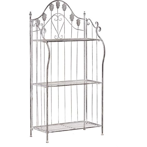 Plant Shelf Metal Grey Shelves Garden Freestanding Outdoor Indoor Bathroom Garden Storage VISANO (1/5)