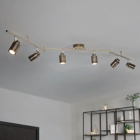 Spot de plafond en métal orientable IP44 en laiton antique GU10 spot de plafond rétro allongé