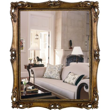 Miroir Mural carré Style Vintage avec Cadre doré 41,9 x 34,3 cm (1/5)