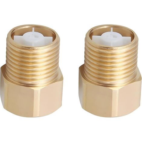 Lot de 2 clapets anti-retour en laiton 3/4", clapet anti-retour avec filetage intérieur et filetage extérieur, clapet anti-retour d'eau pour salle de bain, toilettes, conduite d'eau (1/5)