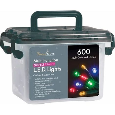 Christmas Compact Multifunction Lights - 600 Led's - Multi Colour (1/2)