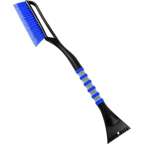 Brosse à neige et grattoirs à glace de 68 cm pour pare-brise de voiture, grattoirs à neige détachables avec poignée en mousse ergonomique pour voitures,camions et VUS(ABS robuste,brosse en PVC,bleu) (1/5)